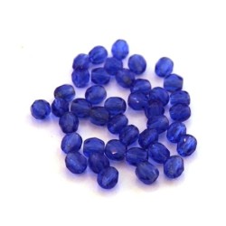 Perles à facettes 4mm bleu foncé