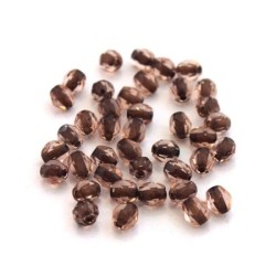 Perles à facettes 4mm cristal brown lined