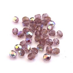 Perles à facettes 4mm vieux rose AB