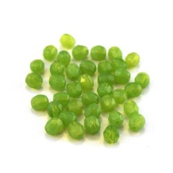 Perles à facettes 4mm vert pomme opale