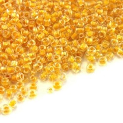 Perles de rocailles 2mm jaune color lined