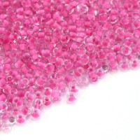 Perles de rocailles 2mm rose bonbon color lined