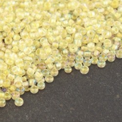 Perles de rocailles 2mm jaune citron color lined