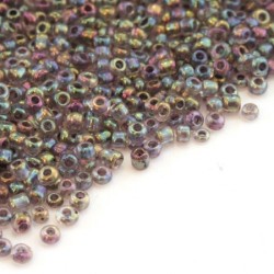 Perles de rocailles 2mm gris color lined