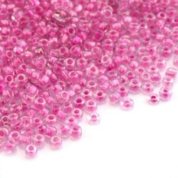 Perles de rocailles 2mm rose bonbon AB color lined