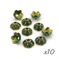 Perle coupelle patine vert de gris 9mm