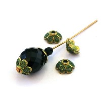 Perle métal coupelle vert de gris