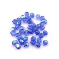 Perles à facettes 4mm bleu saphir AB x40