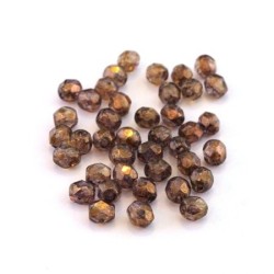 Perles à facettes 4mm cristal bronze x40
