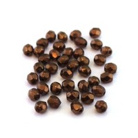 Perles à facettes 4mm marron cuivré x40
