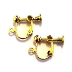 Attaches boucles d'oreilles clip dorées