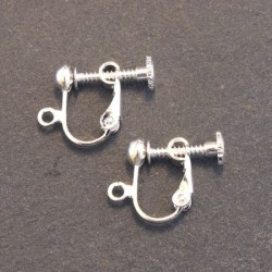 Attaches boucles d'oreilles clip argentées