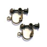 Attaches boucles d'oreilles clip bronze