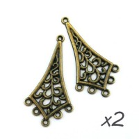 Breloque chandelier connecteur bronze