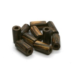 Perles en bois exotique cylindres 10mm