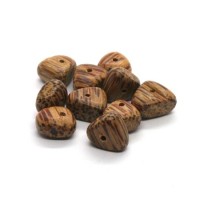 Perles en bois exotique triangle palmier 10mm
