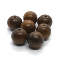 Perles en bois exotique robles 15mm