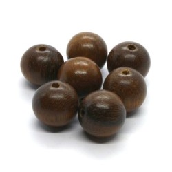 Perles en bois exotique robles 15mm
