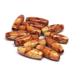 Perles olives en bois imprimées 23mm