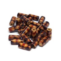 Perles tubes en bois imprimées 12mm