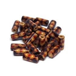Perles tubes en bois imprimées 12mm