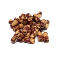 Perles tubes en bois imprimées 12mm