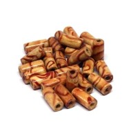 Perles tubes en bois imprimées 12mm