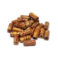 Perles tubes en bois imprimées 12mm