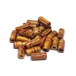 Perles tubes en bois imprimées 12mm