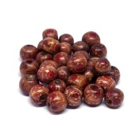 Perles en bois Indiennes imprimées 8mm