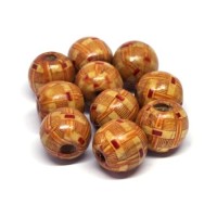 Perles en bois imprimées 15mm