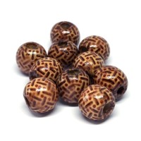 Perles en bois imprimées 15mm