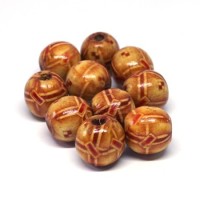 Perles en bois imprimées 15mm