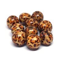 Perles en bois imprimées 15mm
