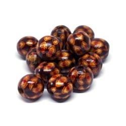 Perles en bois imprimées Indiennes 13mm