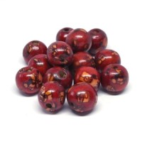 Perles en bois imprimées Indiennes 13mm