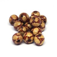 Perles en bois imprimées motif 12mm