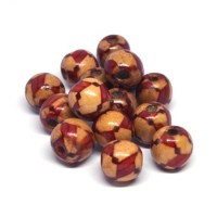 Perles en bois imprimées motif 12mm