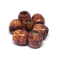 Perles tonneau en bois imprimées 16mm - motif I