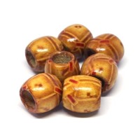 Perles tonneau en bois imprimées 16mm - motif Z