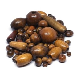 Perles en bois exotique assortiment