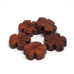 Perles fleurs en bois exotique