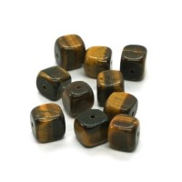 Perles oeil de tigre cubes 6mm