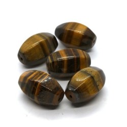 Perles oeil de tigre olive 20mm