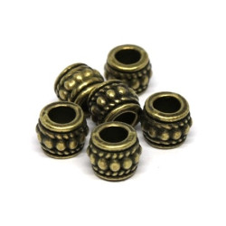 Perles métal tonneau 8mm bronze