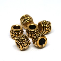 Perles métal tonneau 8mm doré