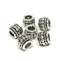 Perles métal tonneau 8mm argent