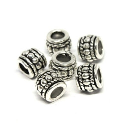 Perles métal tonneau 8mm argent