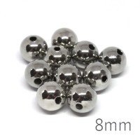 Perles métal creuses 8mm vieil argent
