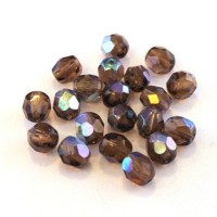Perles à facettes 6mm muscade irisé AB